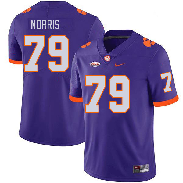 Men #79 Jake Norris Clemson Tigers College Football Jerseys Stitched-Purple
